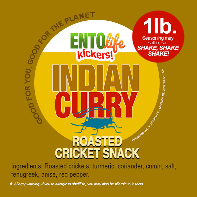 Bulk Crickets by the Pound Indian Curry Flavored Cricket Snack Kickers Crickets