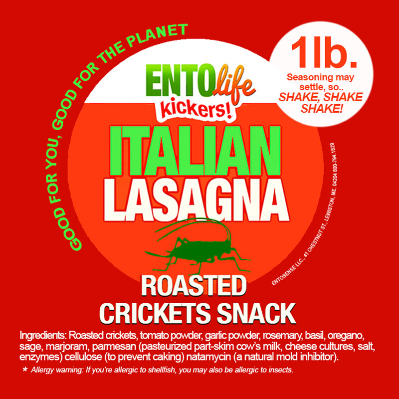 Bulk Crickets by the Pound Italian Lasagna Flavored Cricket Snack
