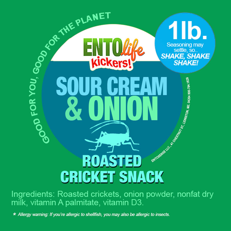 Bulk Crickets by the Pound Sour Cream & Onion Flavored Cricket Snack
