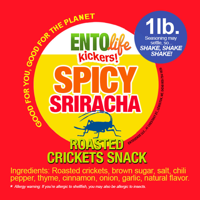 Bulk Crickets by the Pound Sriracha Flavored Cricket Snack Kickers